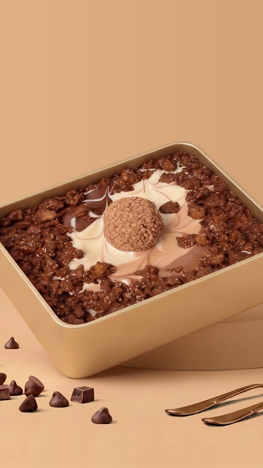 Brownie tub with chocolate
